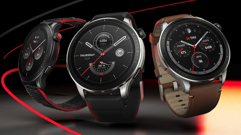 Amazfit GTR 4 watch at various angles