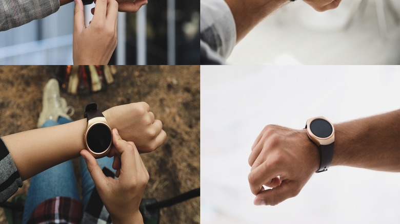 People wearing different smartwatches