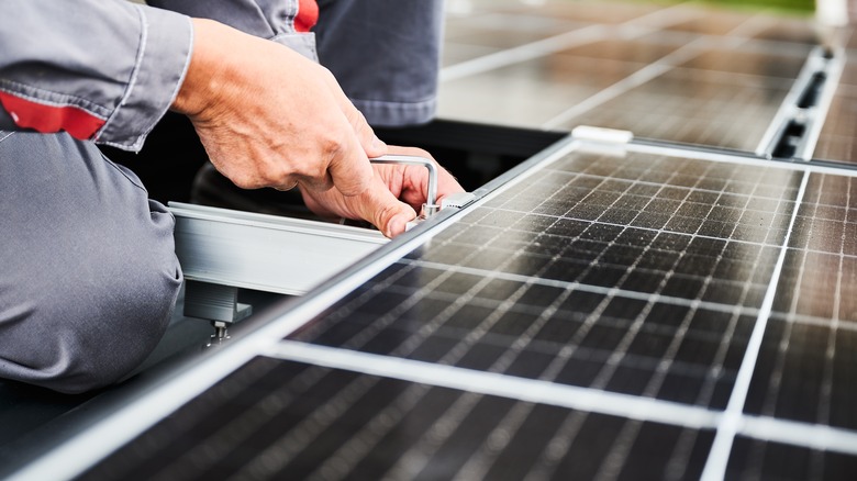 Solar panel closeup