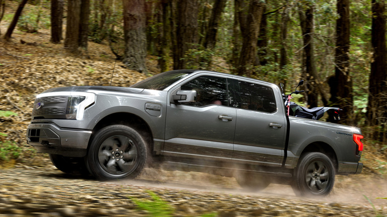 Side view of Ford F-150 Lightning