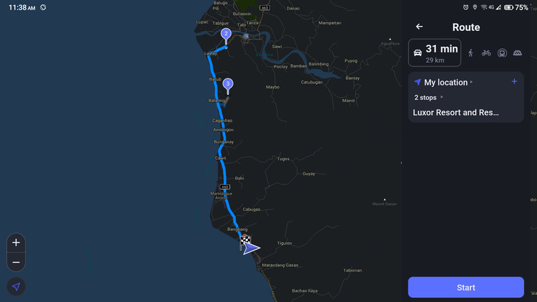 MAPS.ME sample route