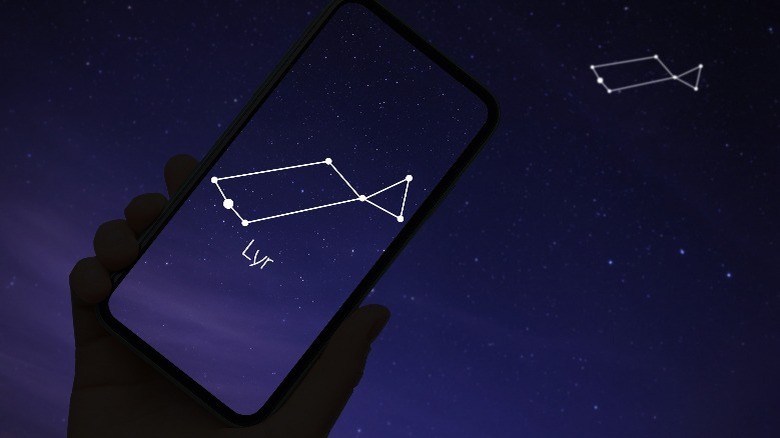 Stargazing app on a phone