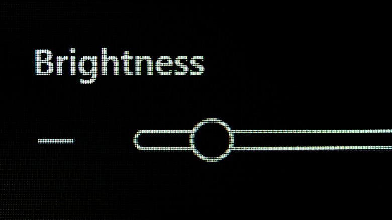 Brightness slider set to low