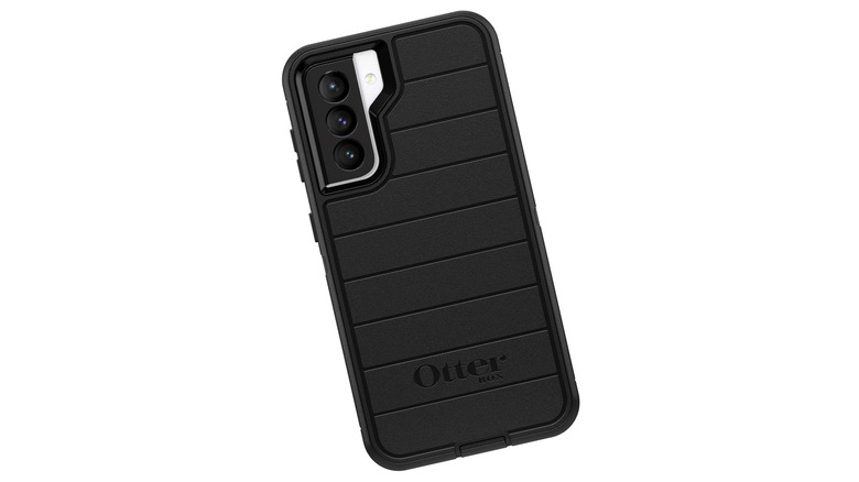 Black Otterbox case with white background