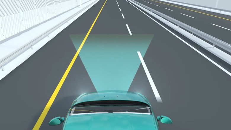 An Illustration Of Lane Keeping Assist On A Highway