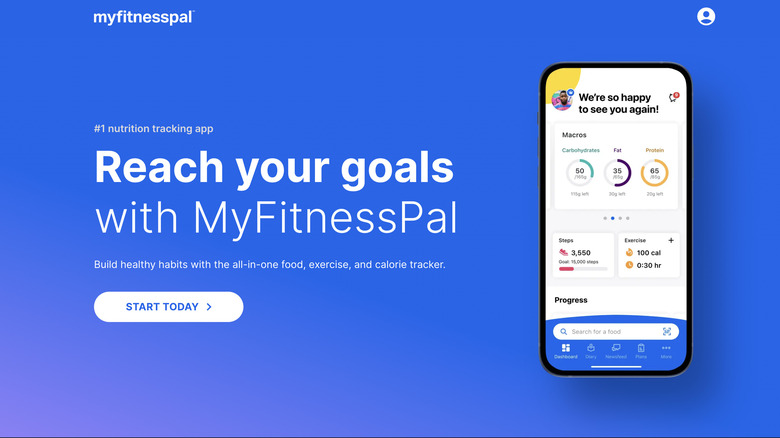 MyFitnessPal website screenshot