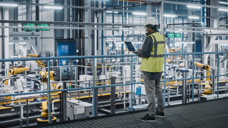 Man in manufacturing facility