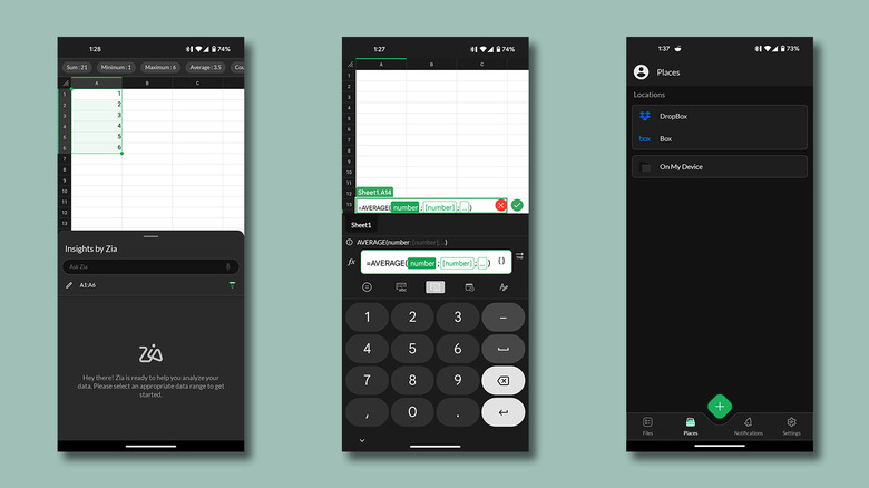 Zoho Sheet on Android