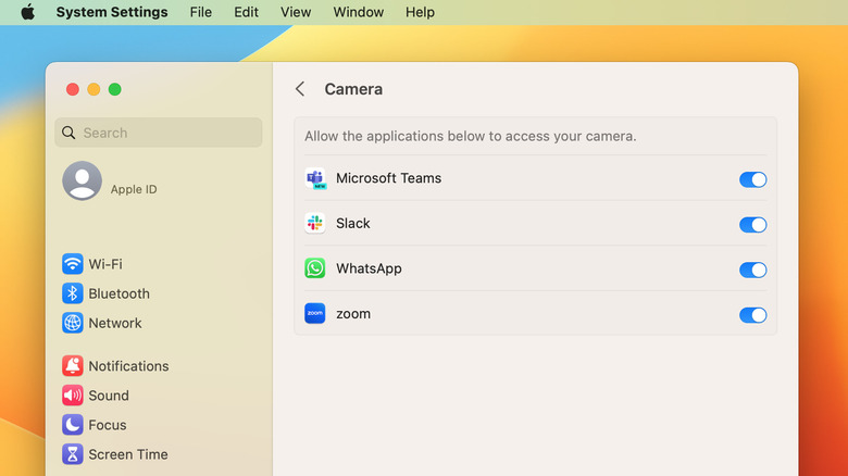 Apps with camera access