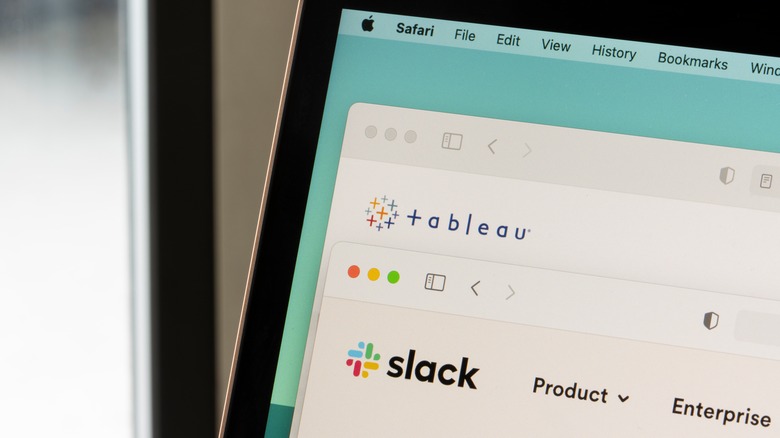 Slack website on Safari browser