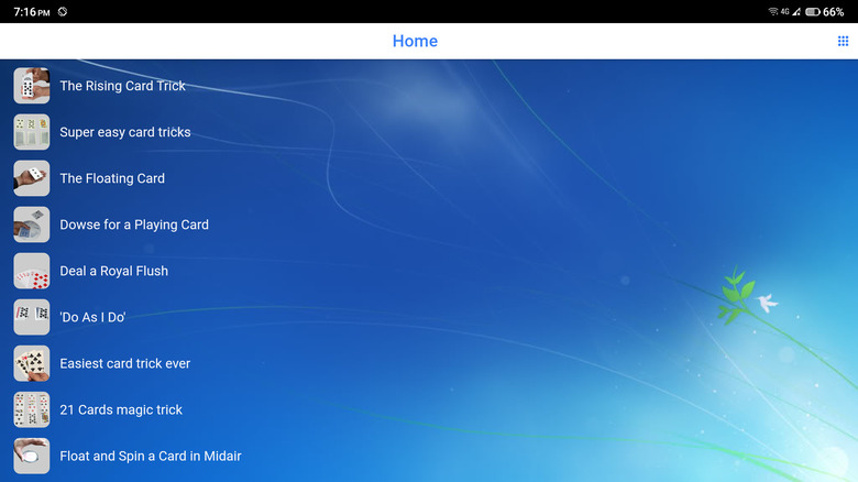 Card Magic Tricks And Tutorial home screen