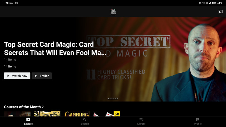 Master Magic Tricks home screen