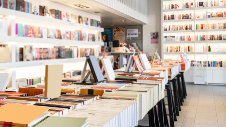 bookstore shelves