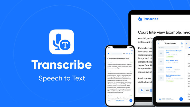 Transcribe.com logo slide