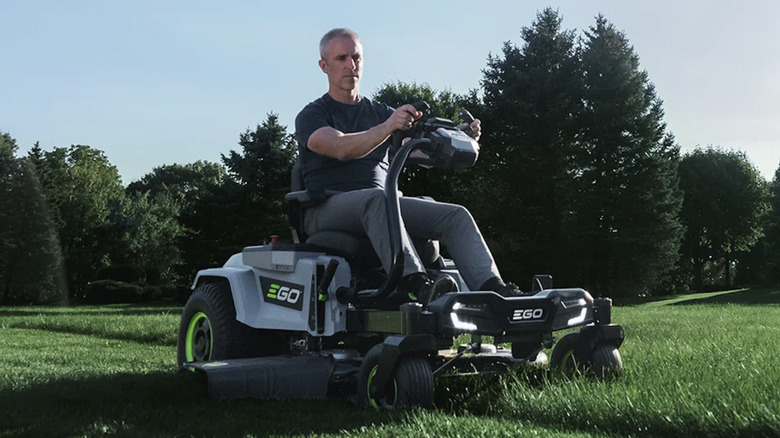 EGO Power+ 42-inch Z6 Zero-Turn E-Steer in use