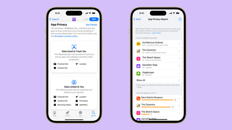 iPhone 14 Pro iOS privacy App Store report