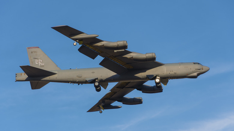 The Boeing B-52 Bomber photographed from the ground