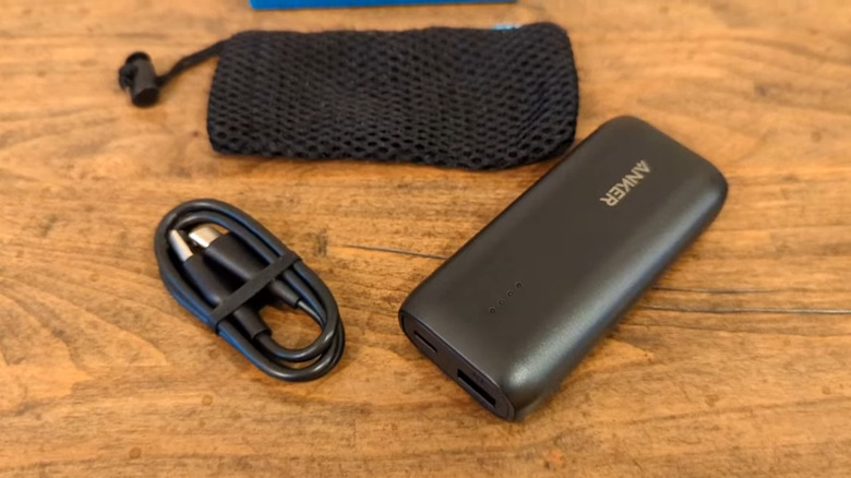 Anker power bank on table