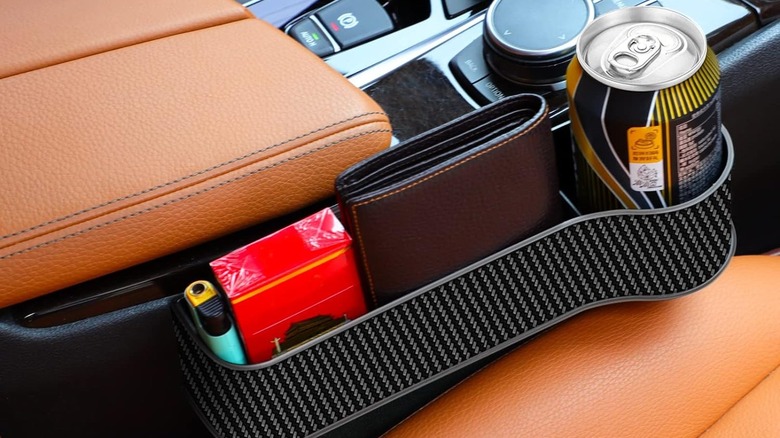 Car seat organizer with drink cup