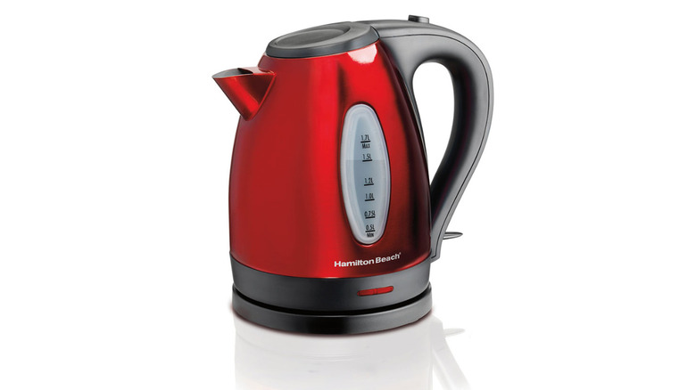 red Hamilton Beach Stainless Steel Electric Kettle