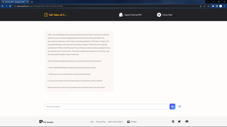 askyourpdf sample chat
