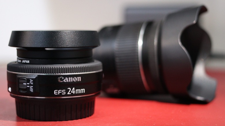 24mm f/2.8 lens with lens hood