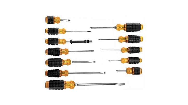 Screwdriver set laid out