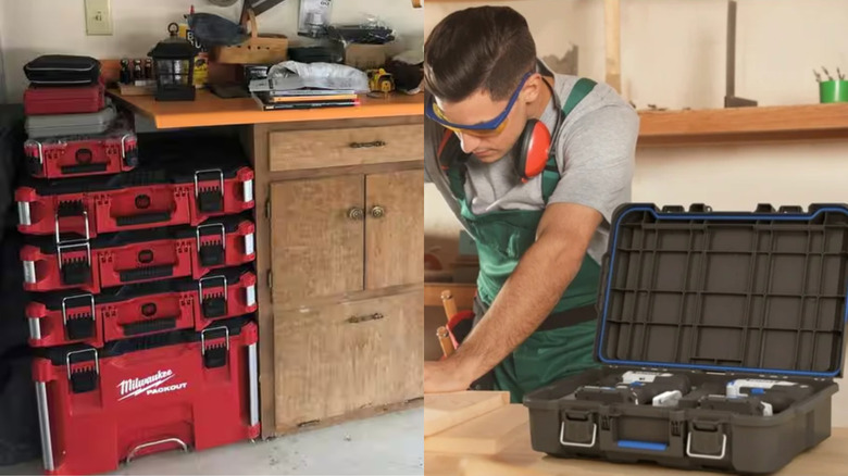 Milwaukee and Hart tool box organizers