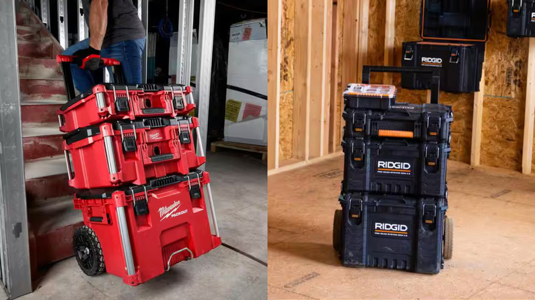 Milwaukee and Ridgid tool boxes