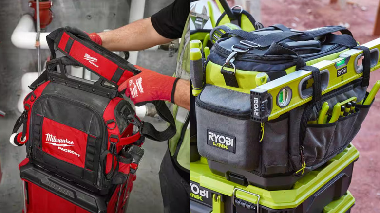 Milwaukee and Ryobi tool bags