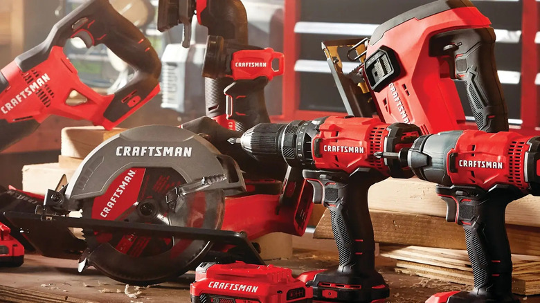 various Craftsman power tools on display