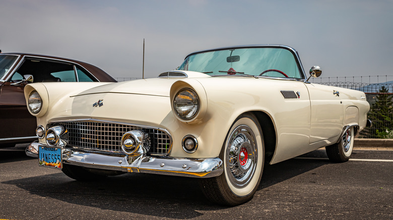 1955 Ford Thunderbird at car show