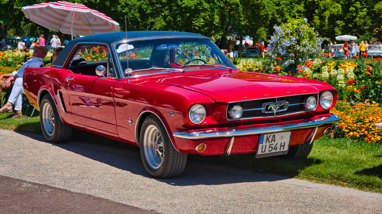 1966 red Ford Mustang