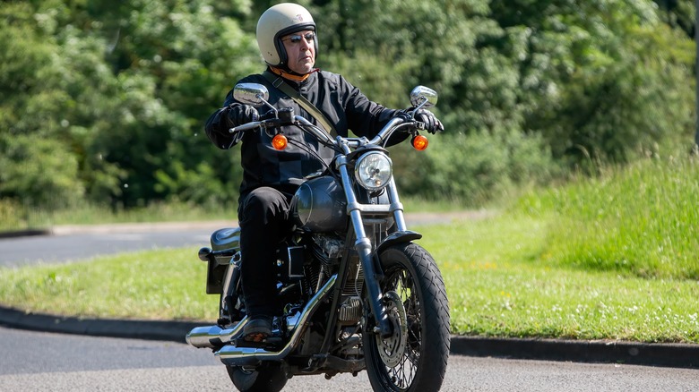 Person riding Harley-Davidson Dyna Low Rider