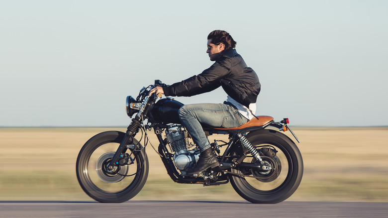 Man riding motorcycle