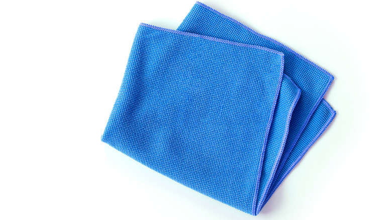 blue microfiber cloth