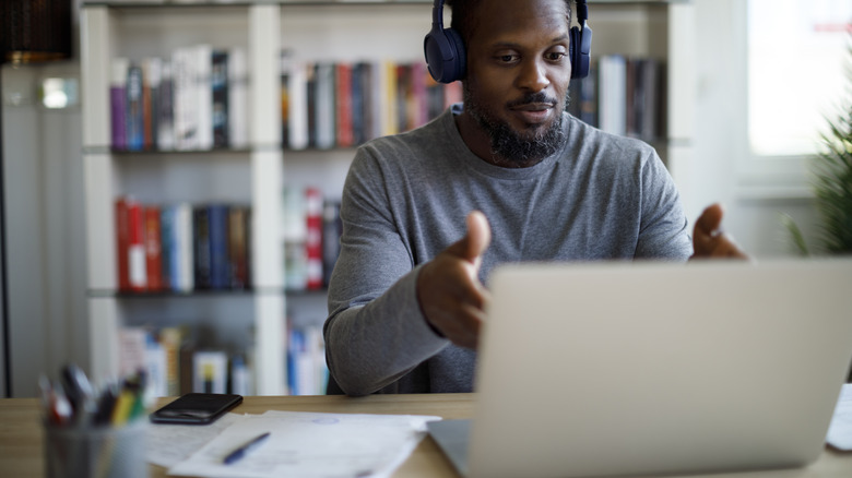 Man looking at computer