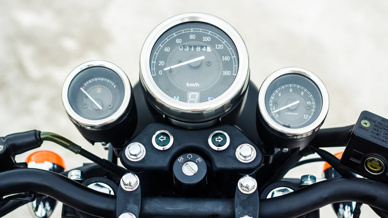 Motorcycle dashboard gauges