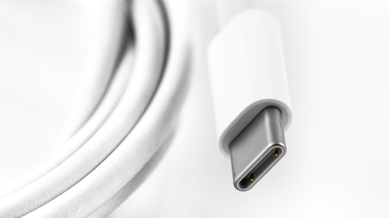 USB-C cable in white color 