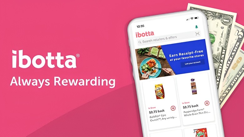 Ibotta app on pink background