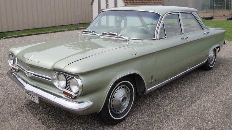 1964 Chevy Corvair parked driveway