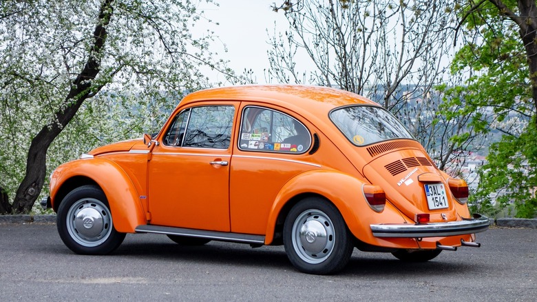 Type 1 VW Beetle parked rear end