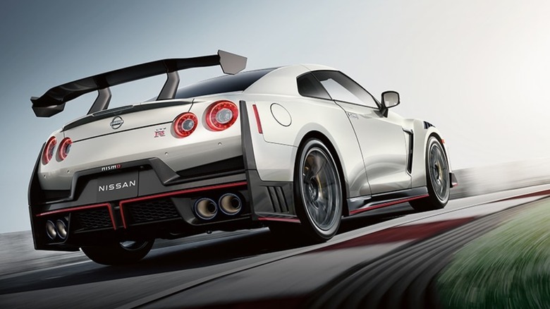 The 2024 Nissan GT-R Nismo at the track.