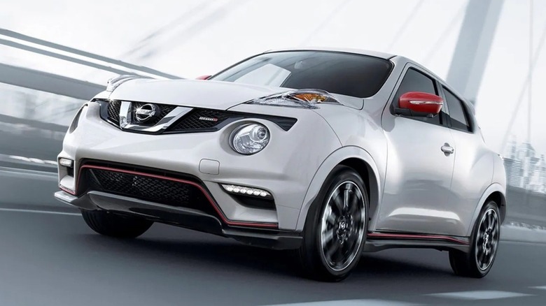 The Nissan Juke Nismo prowling the streets in broad daylight.