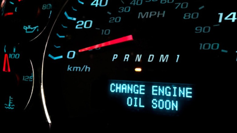 change oil warning instrument panel