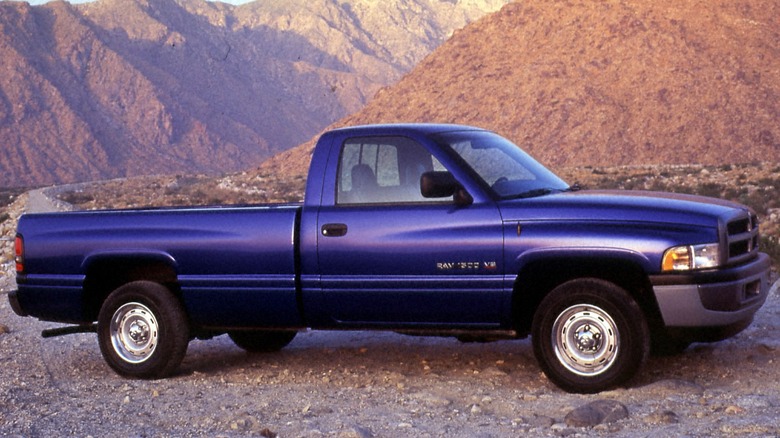 1994 Dodge Ram 1500 In Blue With Mountain Background