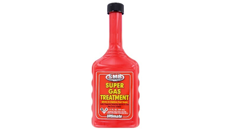 Red Gas treatment bottle