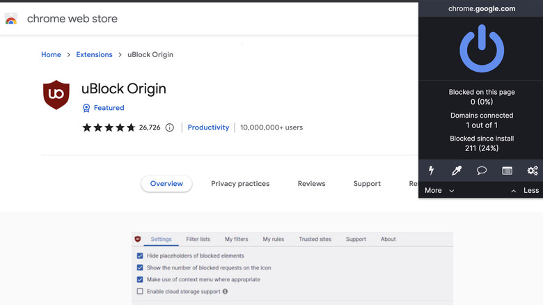 uBlock Origin chrome extension