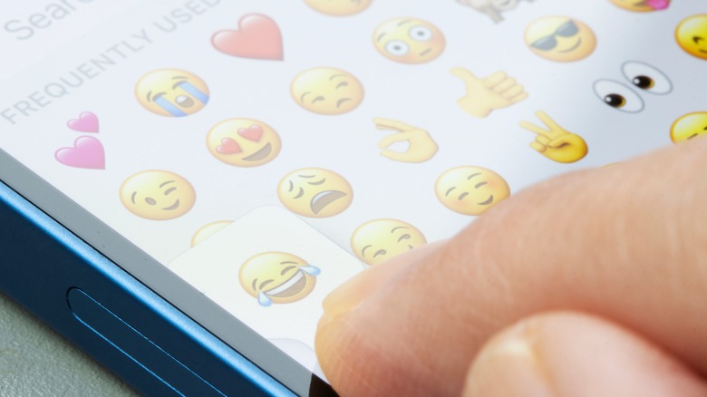 emojis on phone screen