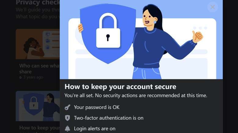 Facebook privacy checkup account secure